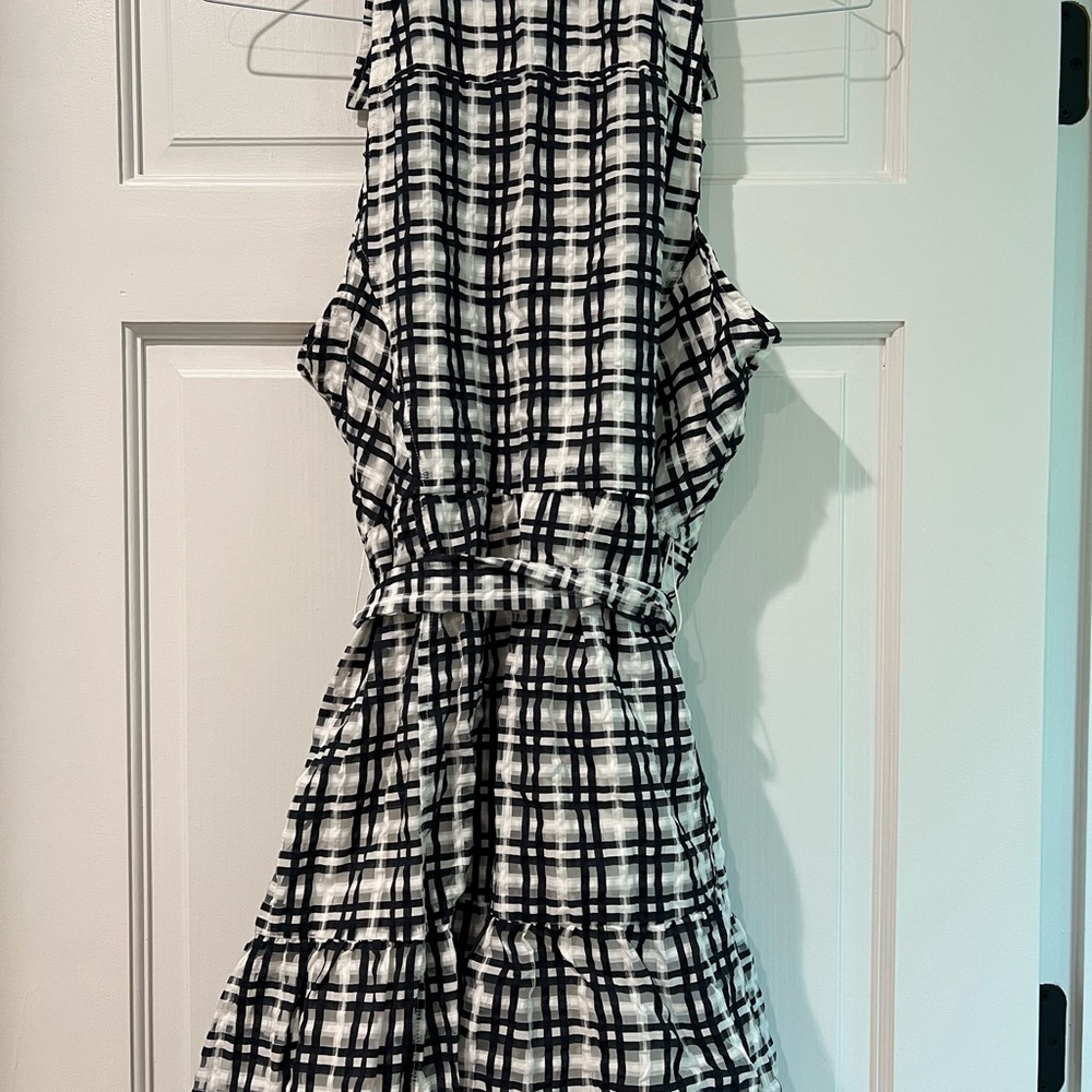 Anthropologie Vintage Black and White Plaid Sleeveless Dress size 16 - Picture 6 of 8